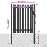 Garden Fence Gate Steel 100x125 cm Anthracite 146329