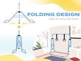 Adjustable Height, Foldable Kids Gymnastics Bar w/ Non-slip Rubber Floor Rings, for 3 Years, Blue T3398P378985