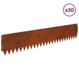 Lawn Edging 30 pcs 103 x 20 cm Steel Rusty 8008391