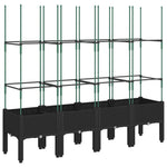 Garden Planter with Trellis Black 160x40x142.5 cm PP 367963