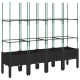 Garden Planter with Trellis Black 160x40x142.5 cm PP 367963