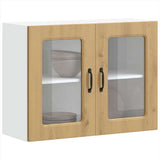 Kitchen Wall Cabinet with Glass Door Kalmar Artisan Oak Engineered Wood 853616