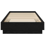 Bed Frame with LED Black Oak 80 x 200 cm Engineered Wood 8009009