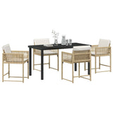 Garden Dining Set 5 pcs Beige Poly Rattan 3380758