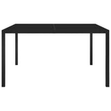 Garden Table 130x130x72 cm Black Steel and Glass 313099