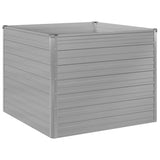 Raised Garden Bed 100x100x77 cm Galvanised Steel Grey 42407