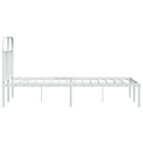 Metal Bed Frame without Mattress with Headboard White 135x190cm 353683