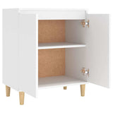 Sideboard with Solid Wood Legs White 60x35x70cm Engineered Wood 806067