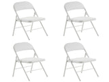 4pcs Elegant Foldable Iron & PVC Chairs for Convention & Exhibition White 27957354