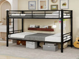Black reinforced metal bunk bed with iron art on top and bottom, dormitory/children's room double W3987P434159