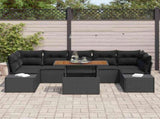 Garden Sofa Set with Storage 8 pcs Black Poly rattan 3358669