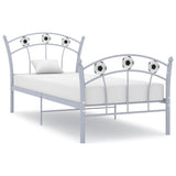 Bed Frame without Mattress Grey Metal 90x200 cm 324746