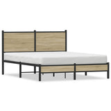 Metal Bed Frame without Mattress Sonoma Oak 140x190 cm 4007868
