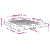 Bed Frame without Mattress Grey Sonoma 200x200 cm 3280452