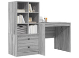 Desk with Drawer with Shelf with Storage 2 pcs Grey Sonoma 3337342