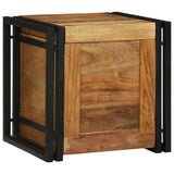 Storage Box Brown and Black 40 x 40 x 40 cm Solid Acacia Wood 4016750