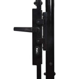 Garden Fence Gate with Arched Top ASSEN 400 x 175 cm Steel 144367