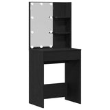 LED Dressing Table Set 2 pcs Black Oak Engineered Wood 3333069