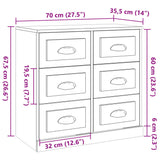 Sideboard Smoked Oak 70x35.5x67.5 cm Engineered Wood 816437