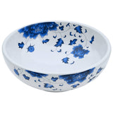 Countertop Basin White and Blue Round 41x14 cm Ceramic 155048