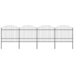 ZNTS Garden Fence with Spear Top Steel x6.8 m Black 277742