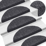 ZNTS Stair Mats Self-adhesive 30 pcs Dark Grey 56x17x3 cm 3365680