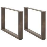 Coffee Table Legs U-Shaped 2 pcs Natural Steel 60x cm Steel 4013163