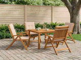 5-Piece Garden Dining Set Natural Solid Acacia Wood 3434598
