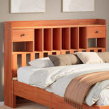 Headboard with Storage Wax Brown 150 cm Solid Wood Pine 855510