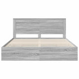 Bed Frame with Drawer Grey Sonoma 180 x 200 cm Engineer Wood 3410161