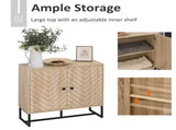 MDF 2-Tier Storage Cabinet Steel Frame Handles Tabletop Unique Home Style Organiser, 80H x 80L x T3398P344779