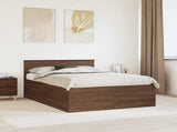 Bed Frame with Headboard Brown Oak 150 x 200 cm Engineered Wood 3408570