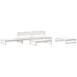 5 Piece Garden Lounge Set White Solid Wood Pine 3186635