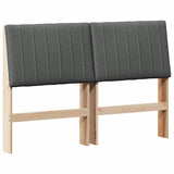 Upholstered Headboard Dark Grey 140 cm Solid Pine Wood 879395