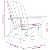 Adirondack Rocking Chair Black 92 x 73.5 x 92 cm HDPE 42006627
