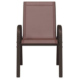 Stackable Garden Chairs 6 pcs Brown Textilene Fabric 318785