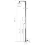 Garden Shower 225 cm Stainless Steel 315941