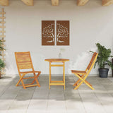 Folding Bistro Set Folding 3 pcs Brown Solid Acacia Wood 3375698