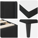 Bed Frame with Mattress with Headboard Black 90 x 190 cm Velvet 3415246