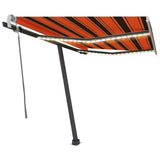 Manual Retractable Awning with LED 350x250 cm Orange and Brown 3069725