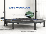 45" Foldable Mini Fitness Trampoline, with Adjustable Foam Handle, Blue T3398P349137