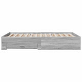Bed Frame with Drawers without Mattress Grey Sonoma 135x190 cm Double 3280410