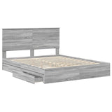 Storage Bed Grey Sonoma 160 x 200 cm Engineered Wood 3411192