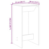 ZNTS Bar Table Old Wood 51x50x103.5 cm Engineered Wood 854425