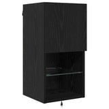 TV Wall Units with LED Strip Lights Black Oak Engineered Wood 3402949