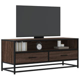 TV Cabinet Brown Oak 100x34.5x40 cm Engineered Wood and Metal 848818