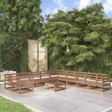 ZNTS 11 Piece Garden Lounge Set Solid Pinewood 3076012