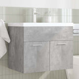 Bathroom Sink Cabinet with Built-in Basin and Faucet Concrete Grey 3324889