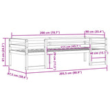 Kids' Bed Frame without Mattress White 90x200 cm Solid Wood Pine 846865