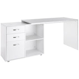 L Shaped Computer Desk, Reversible Home Office Desk with Drawers, File Cabinet and Storage Shelves, T3398P377526